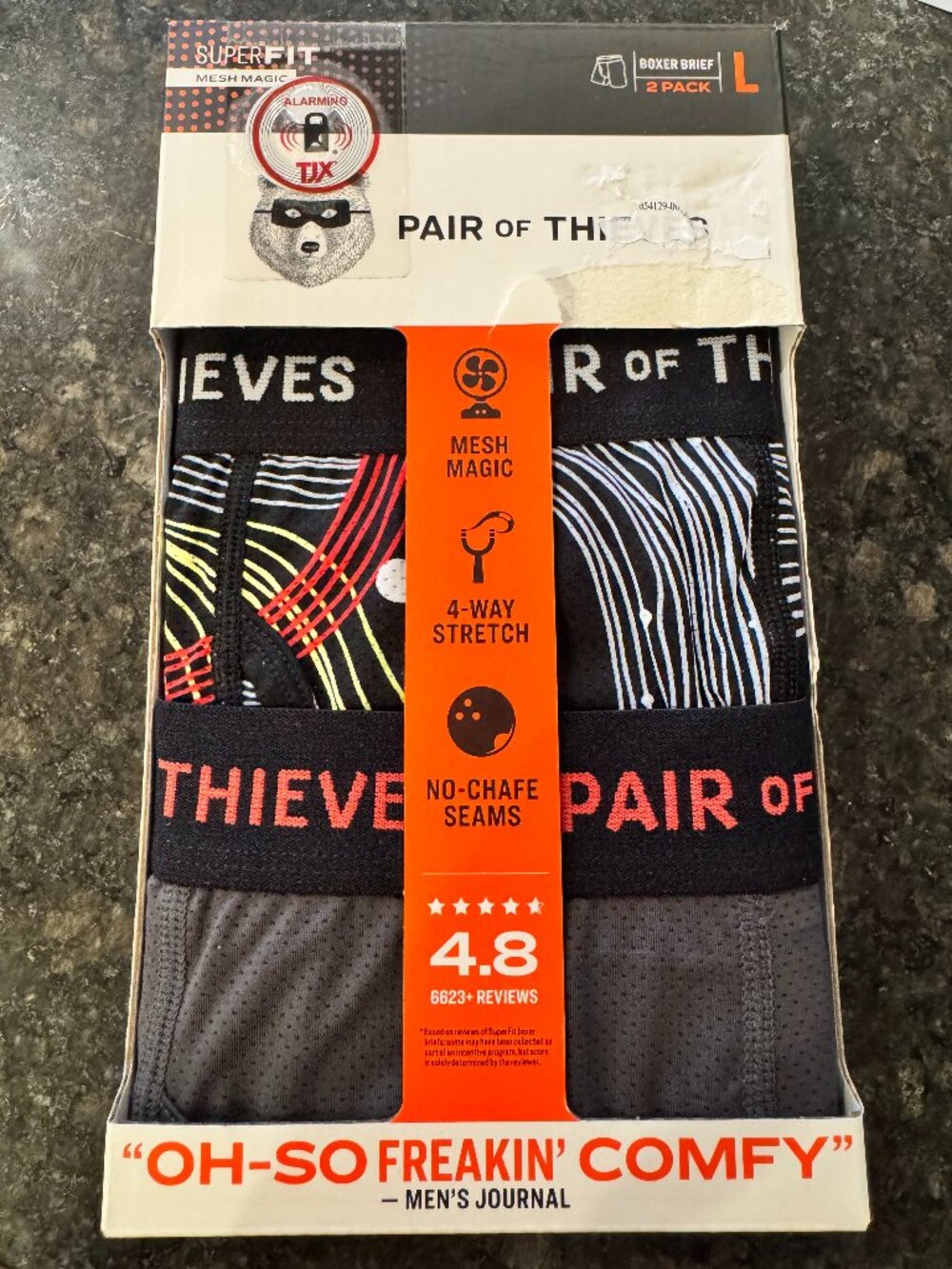 NWT Pair of Thieves SuperFit Mesh Magic Boxer Briefs 2-Pack Men’s L